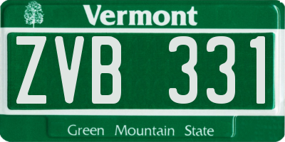 VT license plate ZVB331