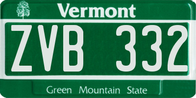 VT license plate ZVB332