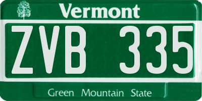 VT license plate ZVB335