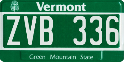 VT license plate ZVB336