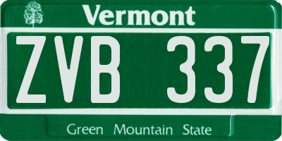 VT license plate ZVB337