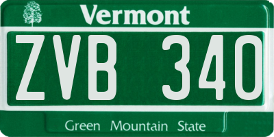 VT license plate ZVB340