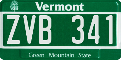 VT license plate ZVB341