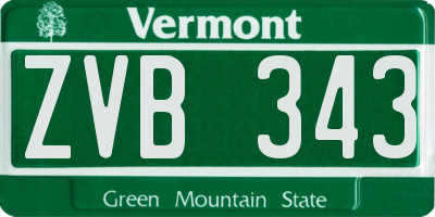 VT license plate ZVB343