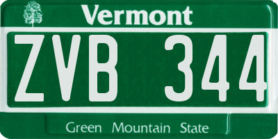 VT license plate ZVB344