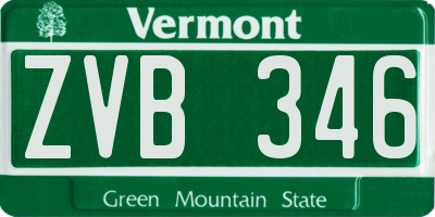 VT license plate ZVB346