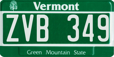 VT license plate ZVB349