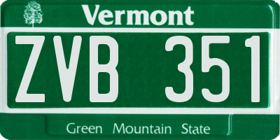 VT license plate ZVB351