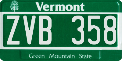 VT license plate ZVB358
