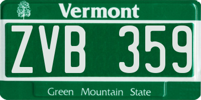 VT license plate ZVB359