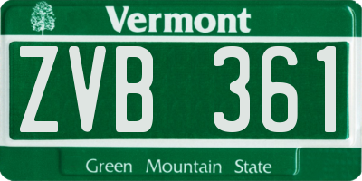 VT license plate ZVB361