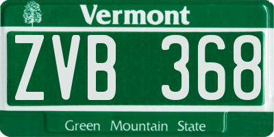 VT license plate ZVB368
