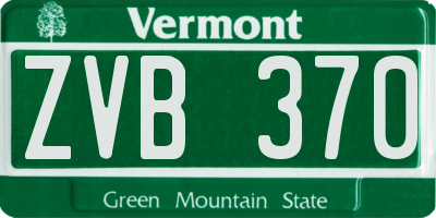 VT license plate ZVB370