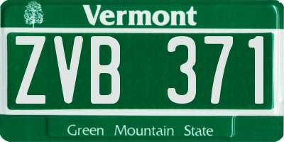 VT license plate ZVB371