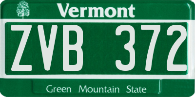 VT license plate ZVB372