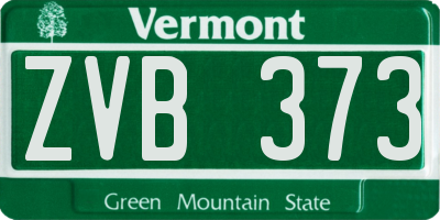 VT license plate ZVB373