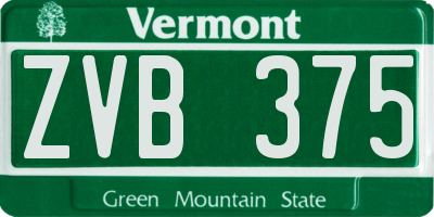 VT license plate ZVB375