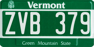VT license plate ZVB379
