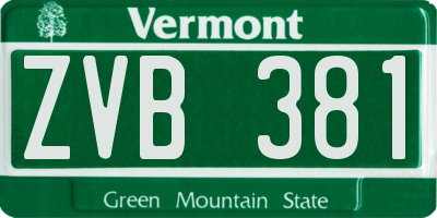 VT license plate ZVB381