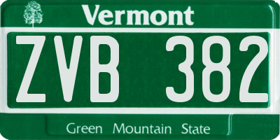 VT license plate ZVB382