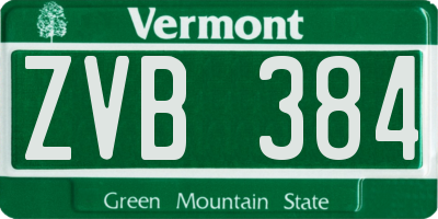 VT license plate ZVB384