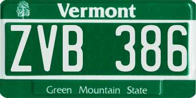 VT license plate ZVB386