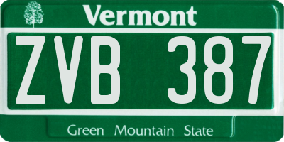 VT license plate ZVB387