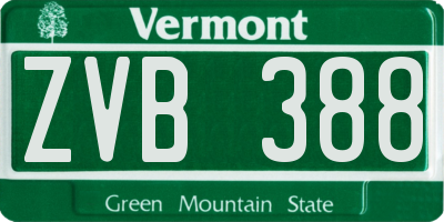 VT license plate ZVB388
