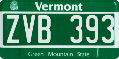VT license plate ZVB393
