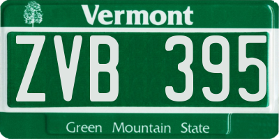 VT license plate ZVB395
