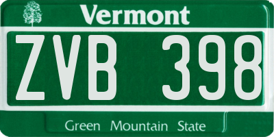 VT license plate ZVB398