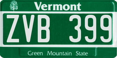 VT license plate ZVB399