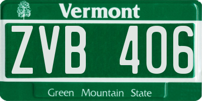 VT license plate ZVB406