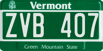 VT license plate ZVB407