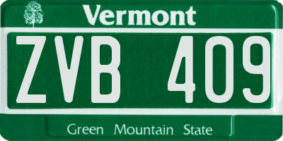 VT license plate ZVB409