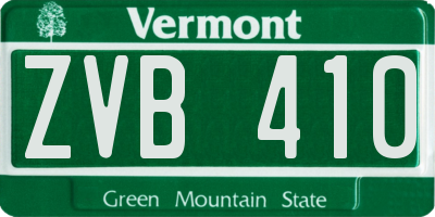 VT license plate ZVB410