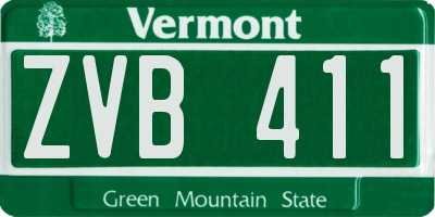 VT license plate ZVB411
