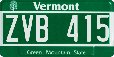 VT license plate ZVB415