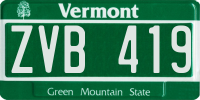 VT license plate ZVB419