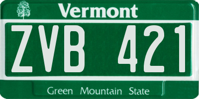 VT license plate ZVB421