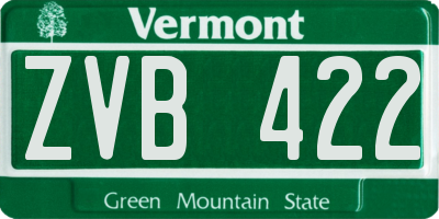 VT license plate ZVB422