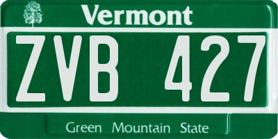 VT license plate ZVB427
