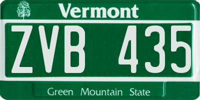VT license plate ZVB435