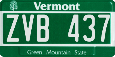 VT license plate ZVB437