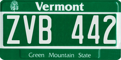 VT license plate ZVB442