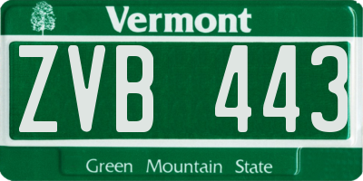 VT license plate ZVB443
