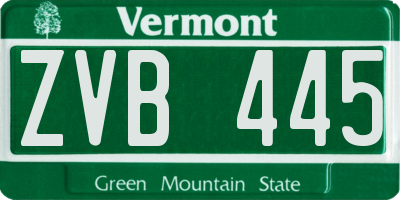 VT license plate ZVB445