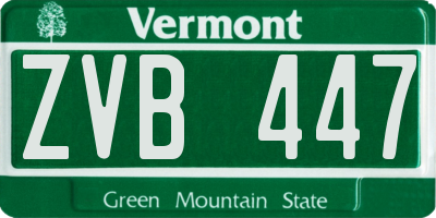 VT license plate ZVB447