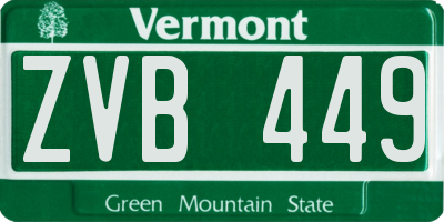 VT license plate ZVB449