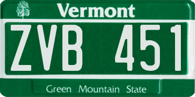 VT license plate ZVB451